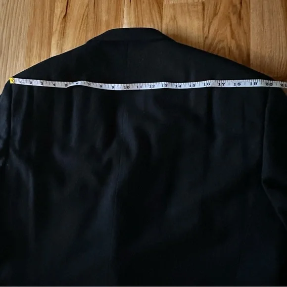 Bill Blass Blazer Men's 44L Black Single Breasted 3 Button 100% Cashmere